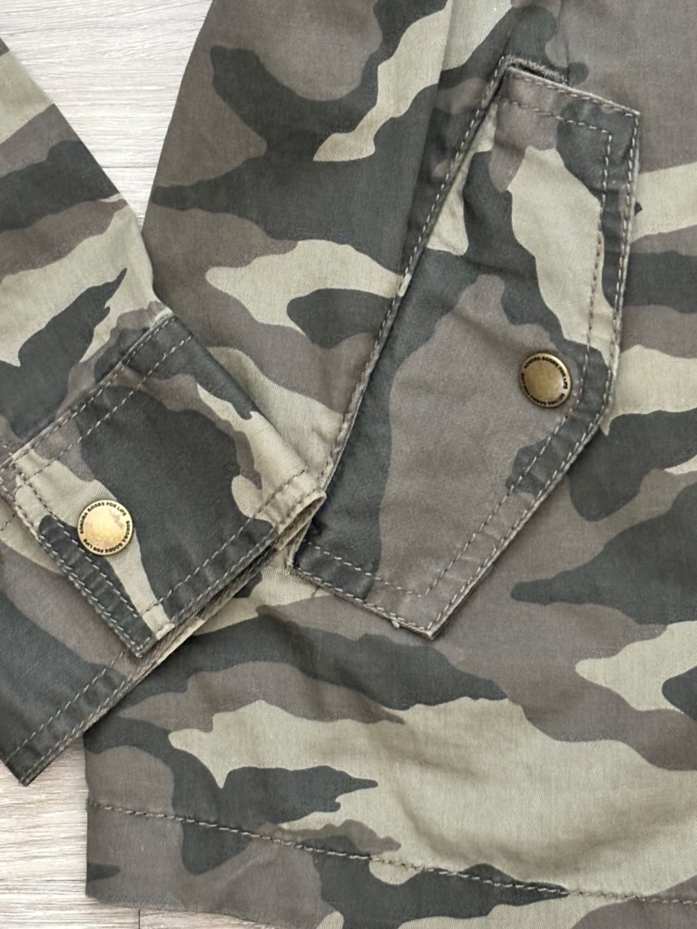 Womens Camouflage Camo Cargo Utility Military Jacket Full Zip Gorpcore Sonoma S - Picture 4 of 10